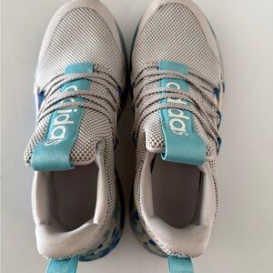 Adidas Gray and Blue Sneakers with Breathable Mesh and Cushioned Design